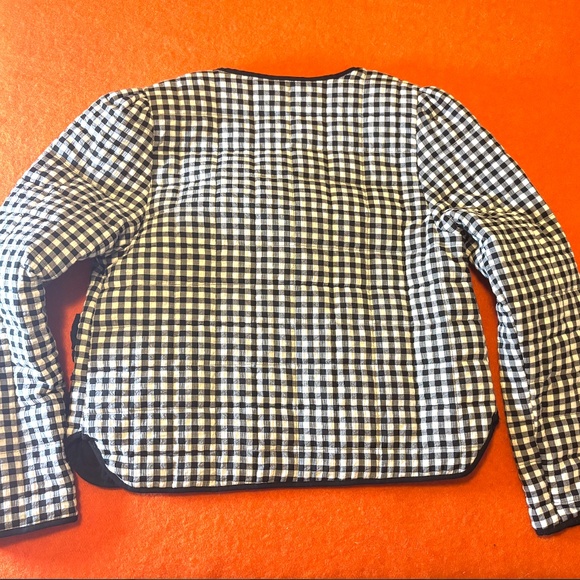 Stoosh black and white gingham reversible quilted blazer jacket NWT - Picture 9 of 11